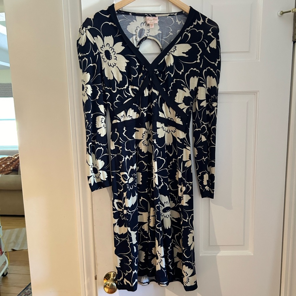 Tracy Reese Navy, cream and black fitted dress, size small